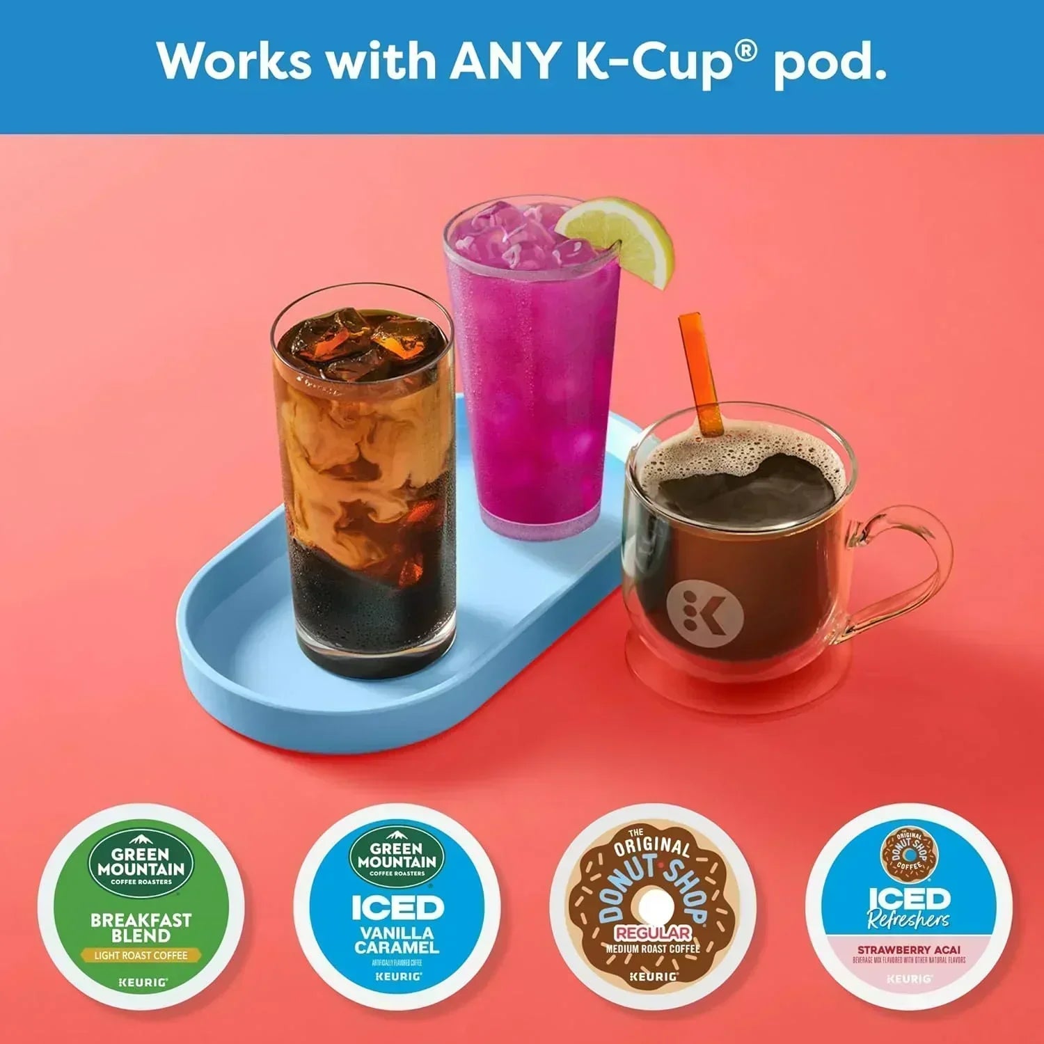 K-Brew+Chill Iced and Hot Single-Cup Coffee Maker with 70-ounce Removable Water Tank