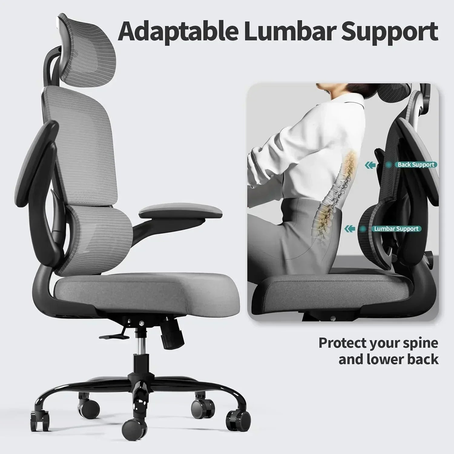 TRALT Office Chair Ergonomic Desk Chair 330 lbs Home Gaming Chair with Wheels