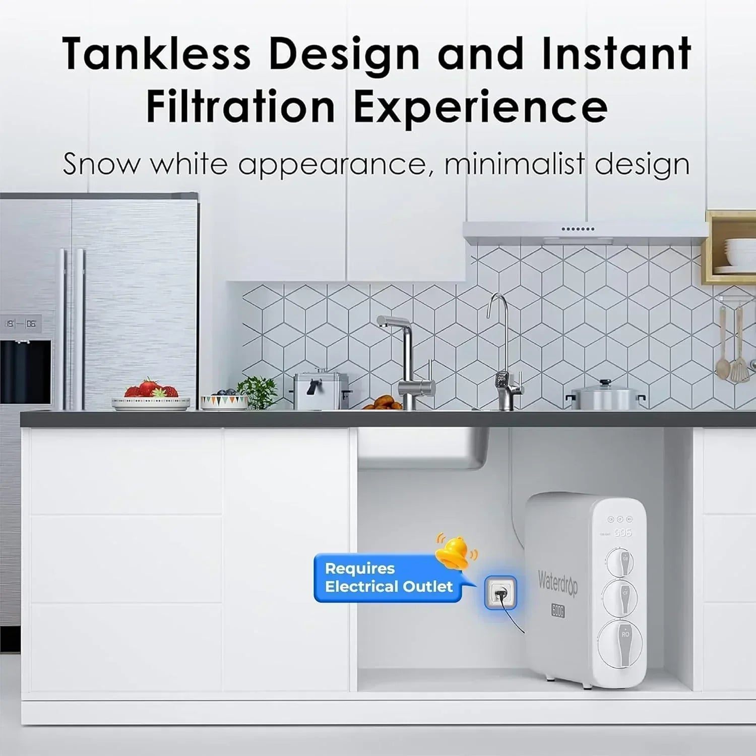 Waterdrop G3P600 reverse osmosis system Water filter Intelligent LED faucet