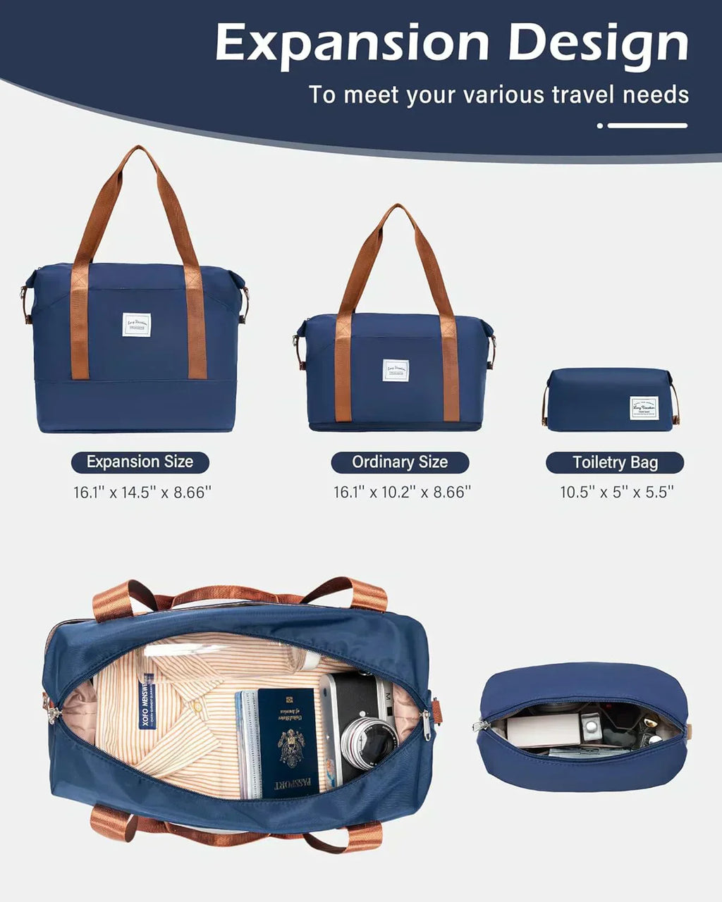 LONG VACATION 6 Piece Luggage Set Carry on Suitcase with ABS+PC hardshell Spinner Wheels