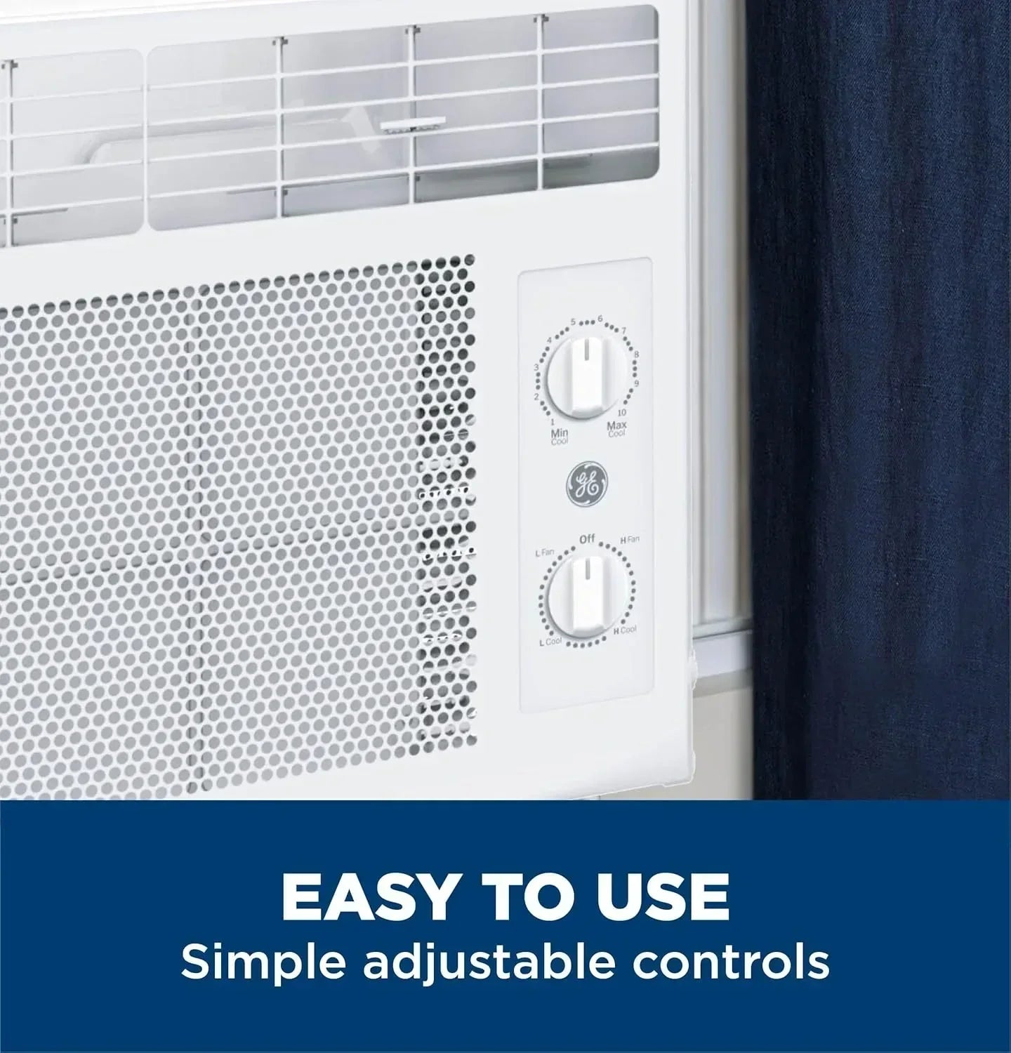 GE Window Air Conditioner Unit 5,000 BTU for Small Rooms up to 150 sq ft Manual Adjustable Fan