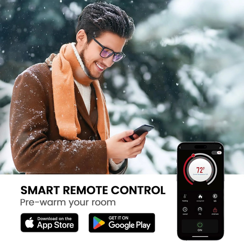 Silonn 50��Smart Electric Fireplace Heater with App & Remote Control, 5300 BTU Heat Output, Ultra-Slim Wall-Mounted or Recessed Electric Fireplace Inserts with Timer, 20 Flame Colors,WiFi Enabled