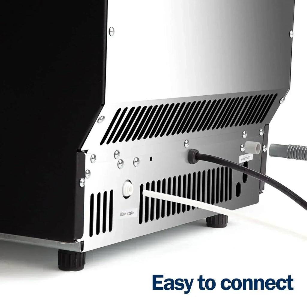 EUHOMY Commercial Ice Maker Machine 100lbs/24H Stainless Steel Under Counter ice Machine