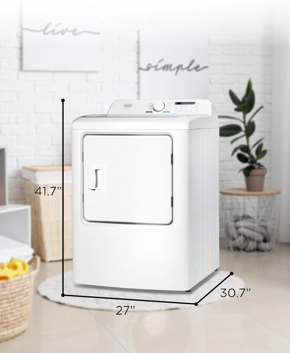 Compact Clothes Dryer, 1.5 Cu. Ft. 850W Electric Dryer, 120V Vented Portable Dryer with Stainless Steel Drum, for 5.5 lbs. of clothing for Standard Wall Outlet