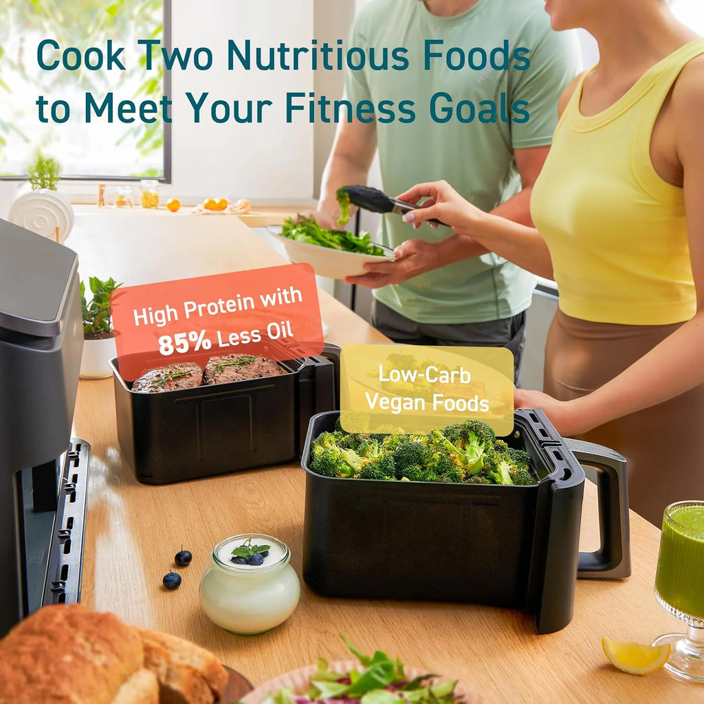 COSORI Dual Air Fryer 9Qt 10-in-1, Fresh Balanced Meals for Family