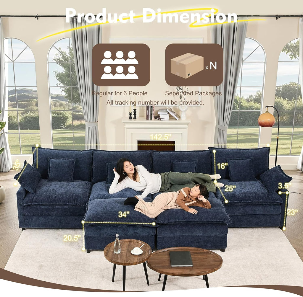 108 U-shaped sofa modular sofa three-seater comfortable cloud sofa