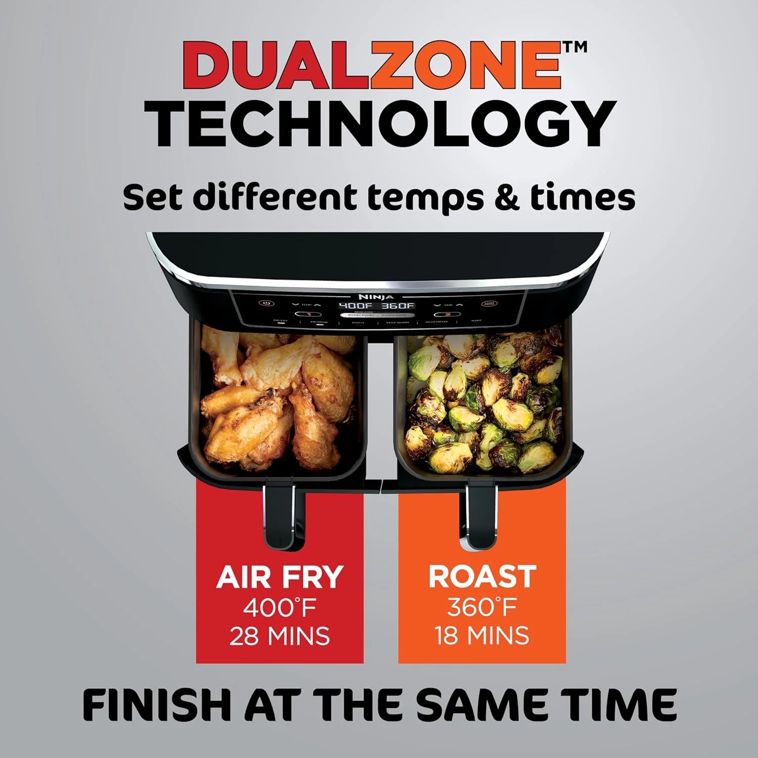 Ninja Foodi 6-in-1 FlexBasket Air Fryer with 7-Quart MegaZone and Basket Divider