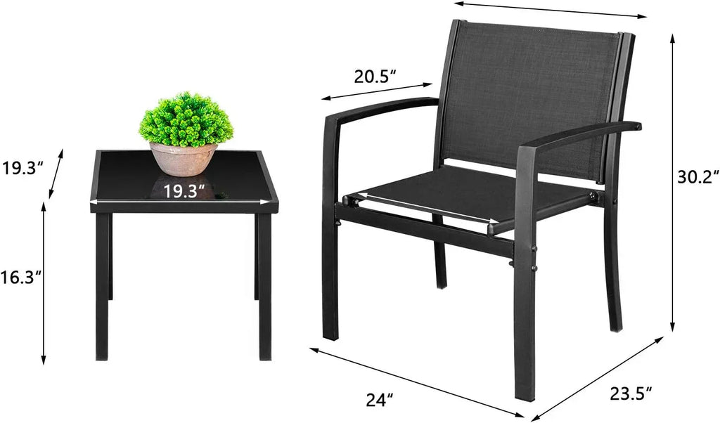 Homall Patio Dining Set 7 Pieces Outdoor Furniture with Large Table and 6 Textilene Chairs