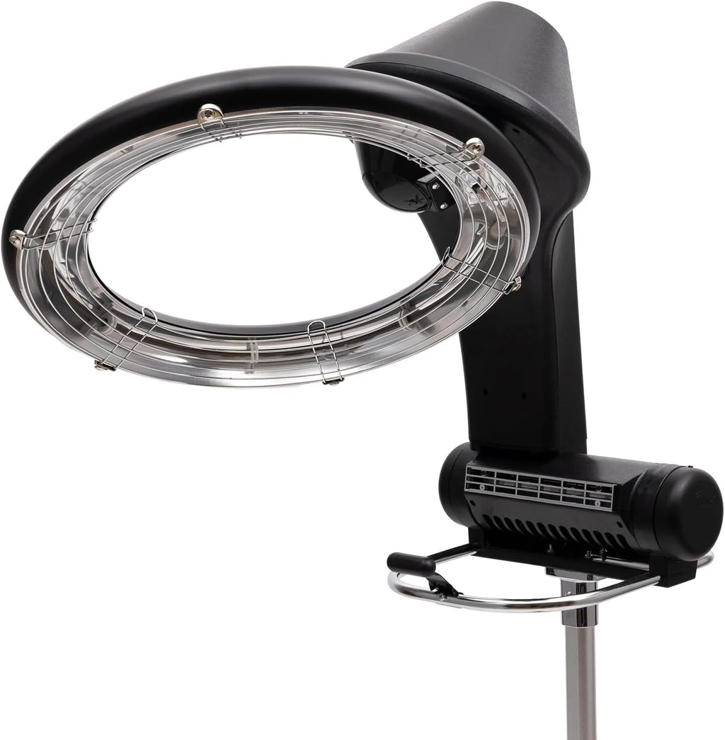 Hair Dryer, 1200W Hair Salon Color Processor Dryer with Infrared Technology, 6 Modes, 360 Efficient Heating, Adjustable Height, Rolling Base for Salon & Home Use, Quiet Care, Black
