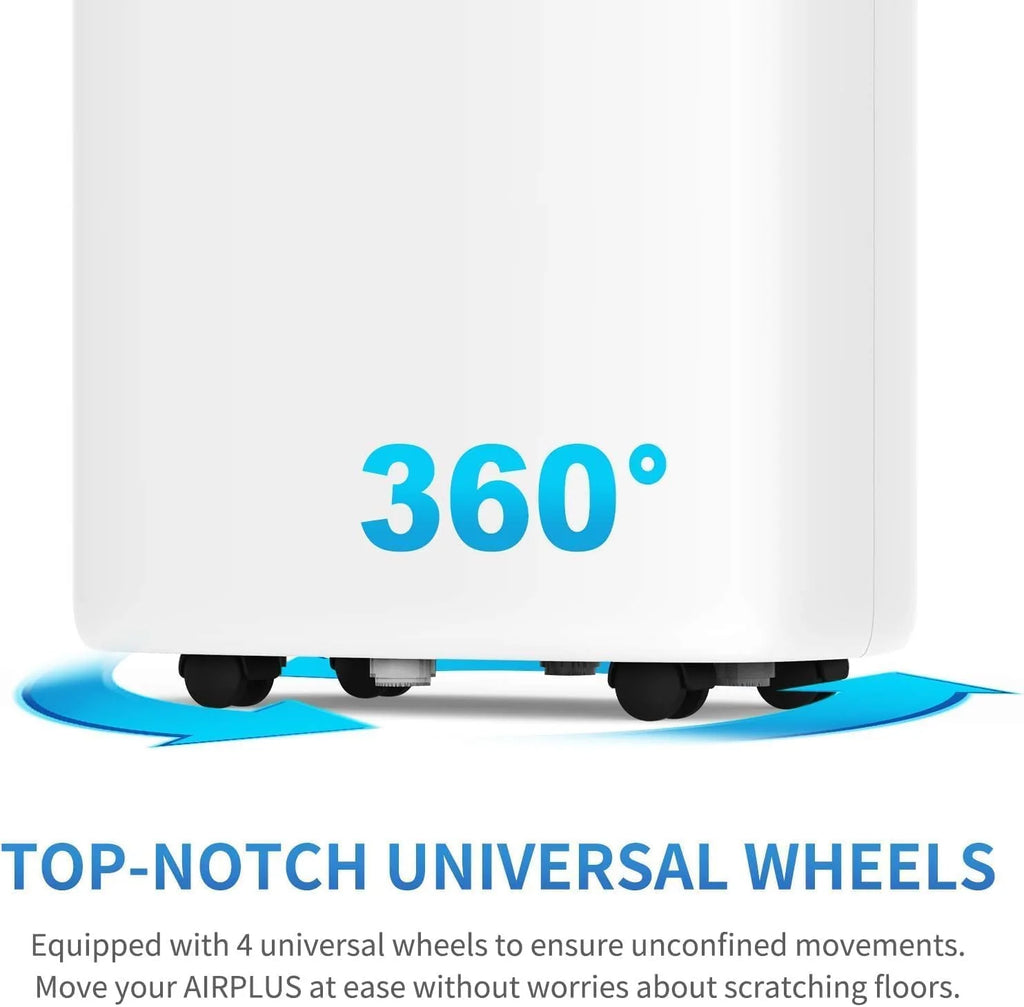 AIRPLUS 1,500 Sq. Ft Dehumidifier for Basement, 30 Pints Powerful Dehumidifier for Home, Large Rooms, Bedrooms, Sufficient Capacity Water Tank with Drain Hose (AP1907)