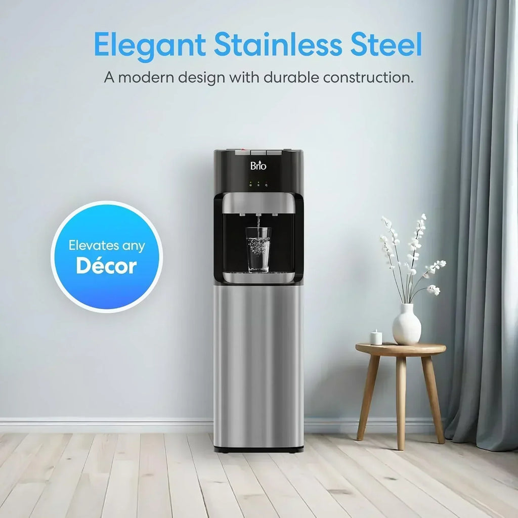 Bottom Loading Water Cooler Dispenser for 5 Gallon Bottles 3 Temperatures with Hot Room Cold Spouts
