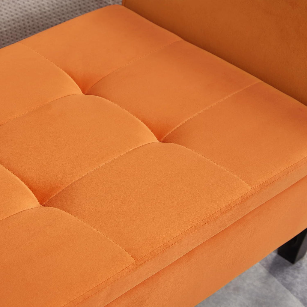 Furniliving Modern Storage Ottoman Bench, Sherpa Ottoman End of Bed Bench with Solid Wood Legs Upholstered Ottoman Benches with Storage Indoor Bench